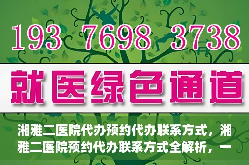 湘雅二医院代办预约代办联系方式，湘雅二医院预约代办联系方式全解析，一键预约，轻松就医！