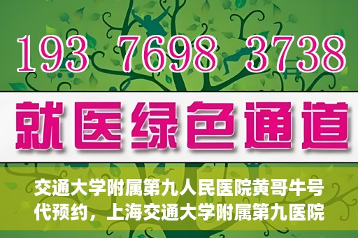 交通大学附属第九人民医院黄哥牛号代预约，上海交通大学附属第九医院黄哥预约挂号服务启动，便捷就医新选择