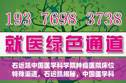 石远凯中国医学科学院肿瘤医院床位特殊渠道，石远凯揭秘，中国医学科学院肿瘤医院床位特殊渠道揭秘