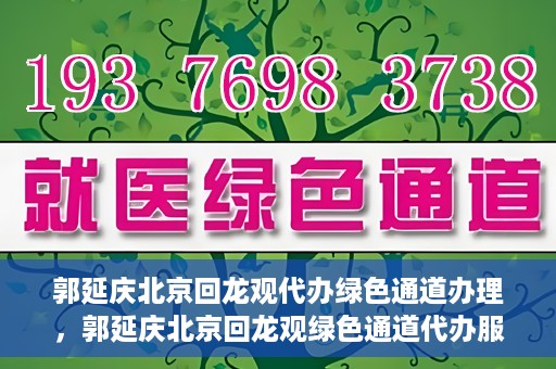 郭延庆北京回龙观代办绿色通道办理，郭延庆北京回龙观绿色通道代办服务详解