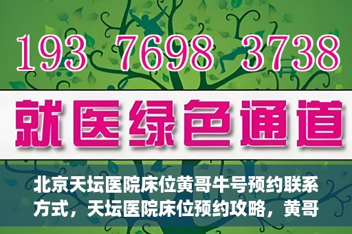 北京天坛医院床位黄哥牛号预约联系方式，天坛医院床位预约攻略，黄哥牛号预约联系方式揭秘
