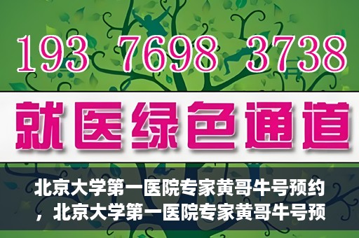 北京大学第一医院专家黄哥牛号预约，北京大学第一医院专家黄哥牛号预约攻略，一站式解决您的健康需求
