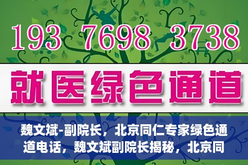 魏文斌-副院长，北京同仁专家绿色通道电话，魏文斌副院长揭秘，北京同仁专家绿色通道电话直达通道