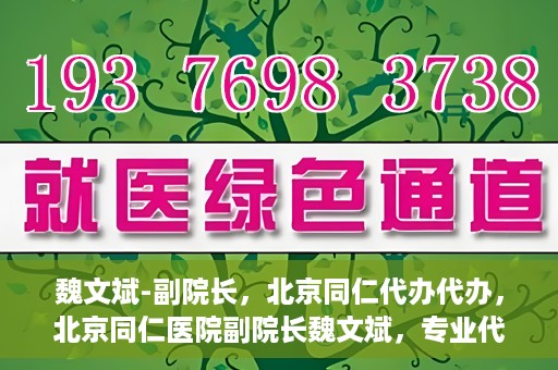 魏文斌-副院长，北京同仁代办代办，北京同仁医院副院长魏文斌，专业代办代办领域的探索与实践