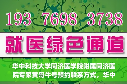 华中科技大学同济医学院附属同济医院专家黄哥牛号预约联系方式，华中科技大学同济医院黄哥牛专家号预约指南及联系方式