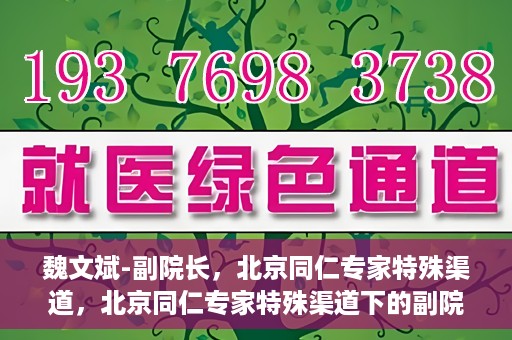 魏文斌-副院长，北京同仁专家特殊渠道，北京同仁专家特殊渠道下的副院长魏文斌专访报道
