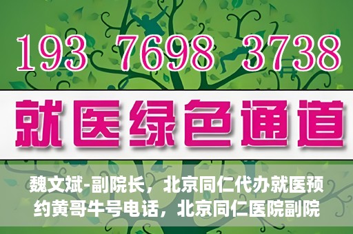 魏文斌-副院长，北京同仁代办就医预约黄哥牛号电话，北京同仁医院副院长魏文斌与预约就医新动向，黄哥牛号电话助力代办就医预约服务
