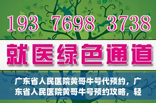 广东省人民医院黄哥牛号代预约，广东省人民医院黄哥牛号预约攻略，轻松掌握预约流程