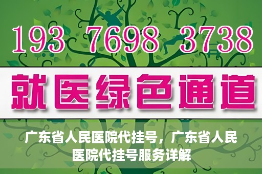 广东省人民医院代挂号，广东省人民医院代挂号服务详解