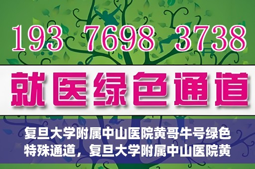 复旦大学附属中山医院黄哥牛号绿色特殊通道，复旦大学附属中山医院黄哥牛号，绿色特殊通道开启健康之门