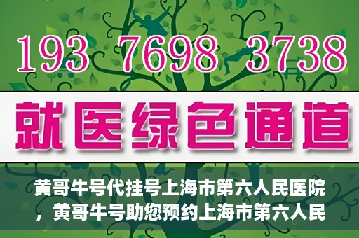 黄哥牛号代挂号上海市第六人民医院，黄哥牛号助您预约上海市第六人民医院挂号服务