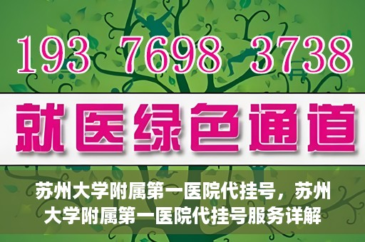 苏州大学附属第一医院代挂号，苏州大学附属第一医院代挂号服务详解