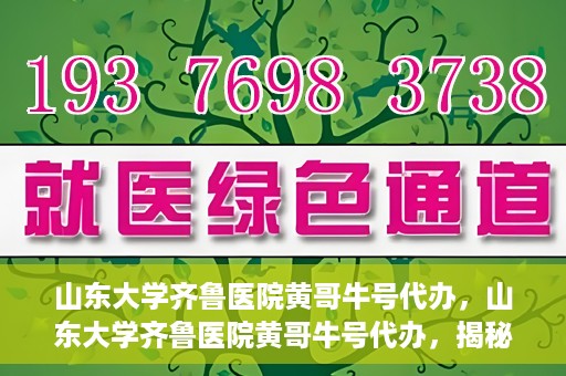 山东大学齐鲁医院黄哥牛号代办，山东大学齐鲁医院黄哥牛号代办，揭秘背后的故事与真相