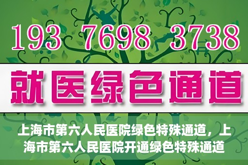 上海市第六人民医院绿色特殊通道，上海市第六人民医院开通绿色特殊通道，助力患者快速就医