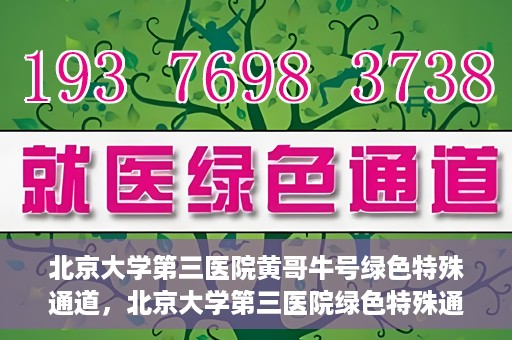 北京大学第三医院黄哥牛号绿色特殊通道，北京大学第三医院绿色特殊通道，黄哥牛号的探索与实践