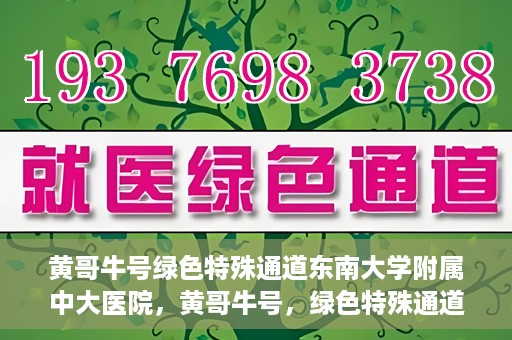 黄哥牛号绿色特殊通道东南大学附属中大医院，黄哥牛号，绿色特殊通道下的中大医院探索