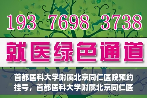首都医科大学附属北京同仁医院预约挂号，首都医科大学附属北京同仁医院预约挂号攻略与指南