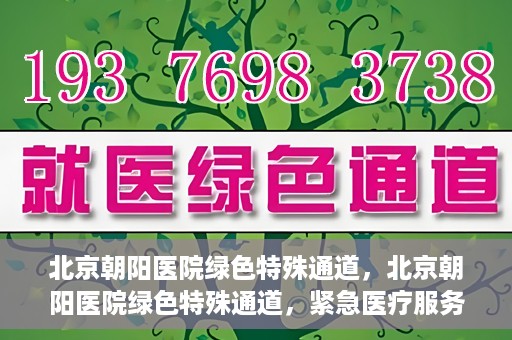 北京朝阳医院绿色特殊通道，北京朝阳医院绿色特殊通道，紧急医疗服务的速度与温情