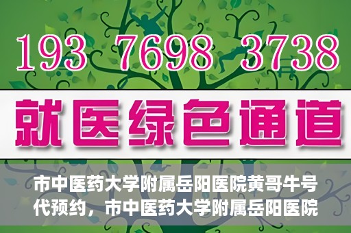 市中医药大学附属岳阳医院黄哥牛号代预约，市中医药大学附属岳阳医院黄哥牛号预约服务启动