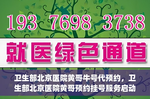 卫生部北京医院黄哥牛号代预约，卫生部北京医院黄哥预约挂号服务启动