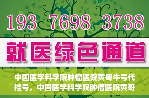 中国医学科学院肿瘤医院黄哥牛号代挂号，中国医学科学院肿瘤医院黄哥牛号助您解决挂号难题