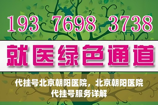 代挂号北京朝阳医院，北京朝阳医院代挂号服务详解