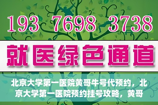 北京大学第一医院黄哥牛号代预约，北京大学第一医院预约挂号攻略，黄哥牛号预约详解