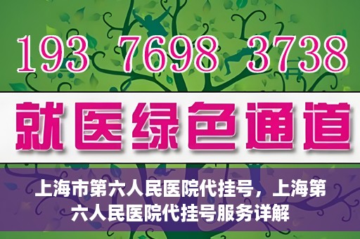 上海市第六人民医院代挂号，上海第六人民医院代挂号服务详解