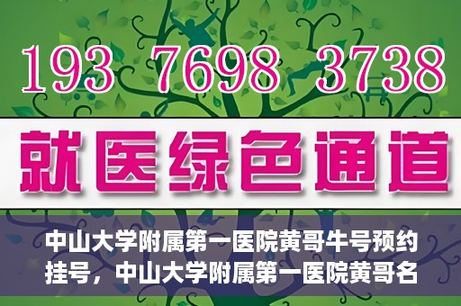 中山大学附属第一医院黄哥牛号预约挂号，中山大学附属第一医院黄哥名医牛号预约挂号攻略
