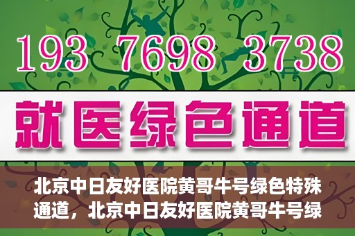 北京中日友好医院黄哥牛号绿色特殊通道，北京中日友好医院黄哥牛号绿色就医特殊通道解析