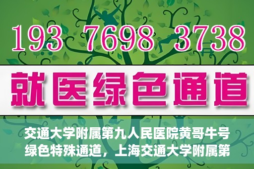 交通大学附属第九人民医院黄哥牛号绿色特殊通道，上海交通大学附属第九人民医院黄哥牛号，绿色特殊通道开启健康之门