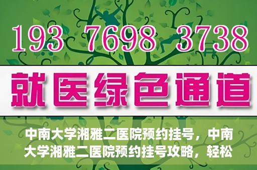 中南大学湘雅二医院预约挂号，中南大学湘雅二医院预约挂号攻略，轻松挂号，便捷就医