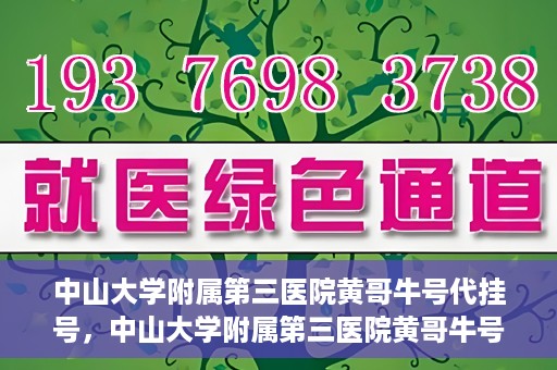 中山大学附属第三医院黄哥牛号代挂号，中山大学附属第三医院黄哥牛号助您轻松挂号就医