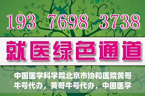 中国医学科学院北京市协和医院黄哥牛号代办，黄哥牛号代办，中国医学科学院北京市协和医院就医新途径探索