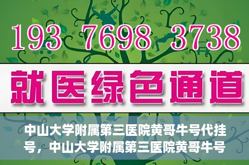 中山大学附属第三医院黄哥牛号代挂号，中山大学附属第三医院黄哥牛号助您轻松挂号就医