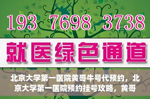 北京大学第一医院黄哥牛号代预约，北京大学第一医院预约挂号攻略，黄哥牛号预约详解