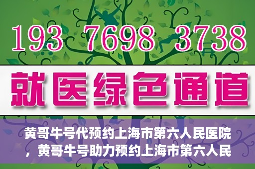 黄哥牛号代预约上海市第六人民医院，黄哥牛号助力预约上海市第六人民医院服务号