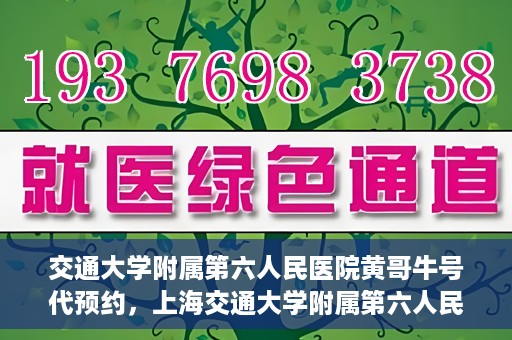 交通大学附属第六人民医院黄哥牛号代预约，上海交通大学附属第六人民医院黄哥牛号预约服务启动