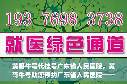黄哥牛号代挂号广东省人民医院，黄哥牛号助您预约广东省人民医院——便捷代挂号服务