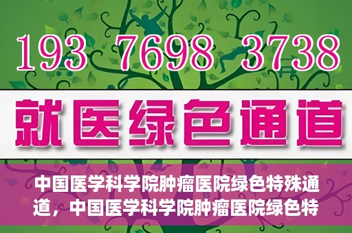 中国医学科学院肿瘤医院绿色特殊通道，中国医学科学院肿瘤医院绿色特殊通道，健康护航的新路径