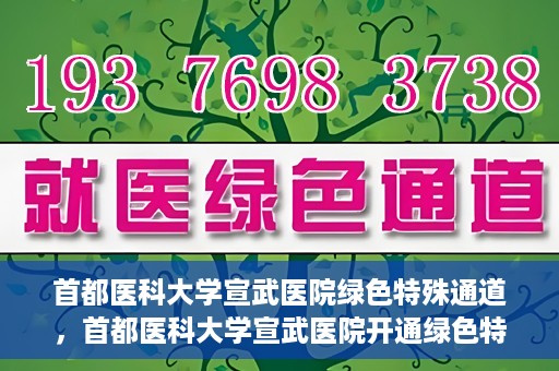 首都医科大学宣武医院绿色特殊通道，首都医科大学宣武医院开通绿色特殊通道，助力患者高效就医