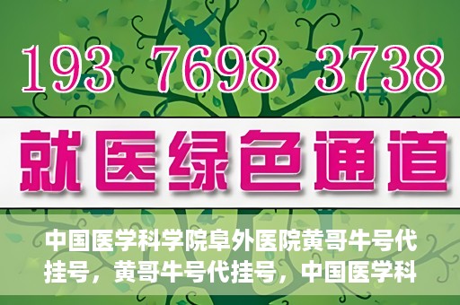 中国医学科学院阜外医院黄哥牛号代挂号，黄哥牛号代挂号，中国医学科学院阜外医院便捷就医新途径