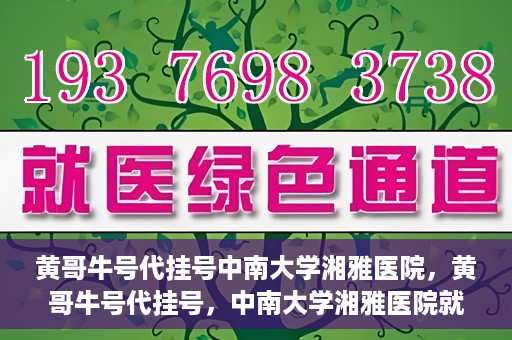 黄哥牛号代挂号中南大学湘雅医院，黄哥牛号代挂号，中南大学湘雅医院就医攻略