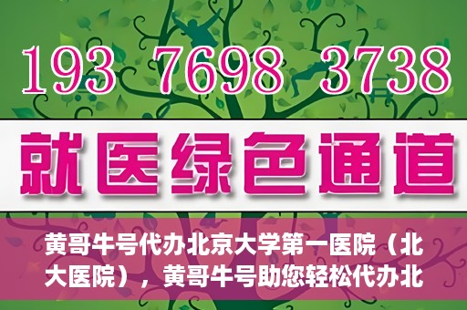 黄哥牛号代办北京大学第一医院（北大医院），黄哥牛号助您轻松代办北大医院事务，一站式服务开启就医新篇章