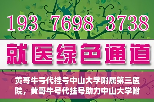 黄哥牛号代挂号中山大学附属第三医院，黄哥牛号代挂号助力中山大学附属第三医院就医便捷化