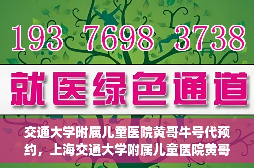 交通大学附属儿童医院黄哥牛号代预约，上海交通大学附属儿童医院黄哥牛号预约指南，轻松预约挂号新体验
