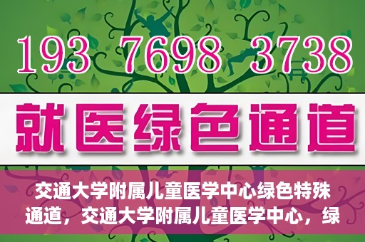 交通大学附属儿童医学中心绿色特殊通道，交通大学附属儿童医学中心，绿色特殊通道，守护儿童健康之路