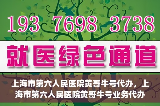 上海市第六人民医院黄哥牛号代办，上海市第六人民医院黄哥牛号业务代办攻略