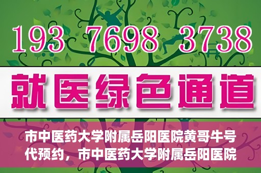 市中医药大学附属岳阳医院黄哥牛号代预约，市中医药大学附属岳阳医院黄哥牛号预约服务启动