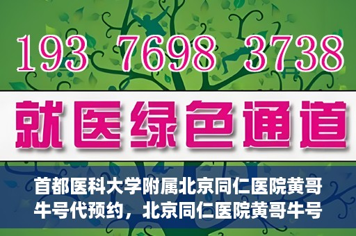 首都医科大学附属北京同仁医院黄哥牛号代预约，北京同仁医院黄哥牛号预约服务解析